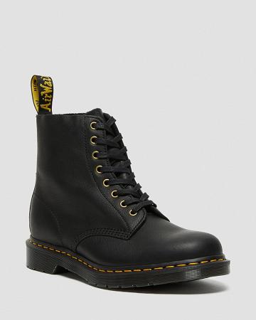 Black Women's Dr Martens 1460 Pascal Ambassador Leather Lace Up Boots | CA 175ZUT